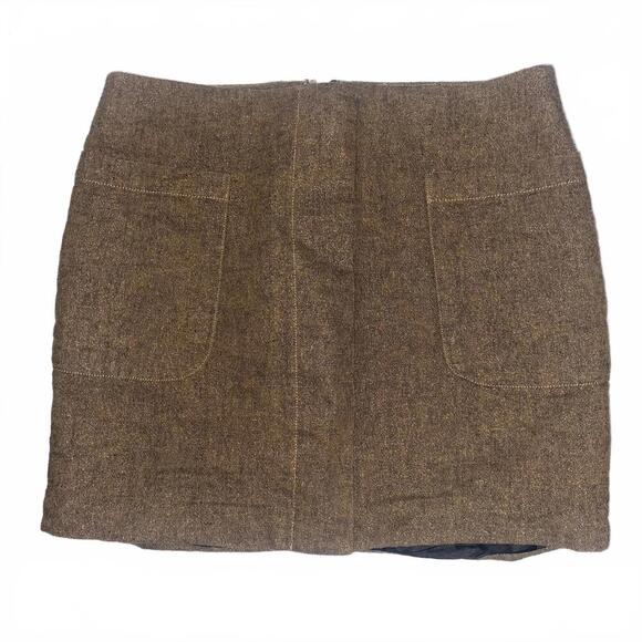 Business Casual Brown Pencil Mini Skirt Gap Size 0 Office - Picture 2 of 4